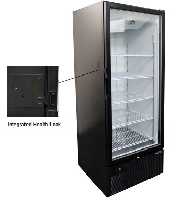 Tall Door Freezer Merchandiser with Integrated Health Lock Timer
