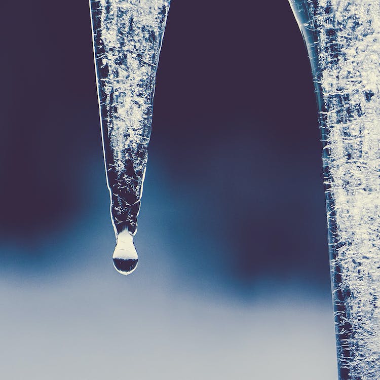 close-up view of icicle